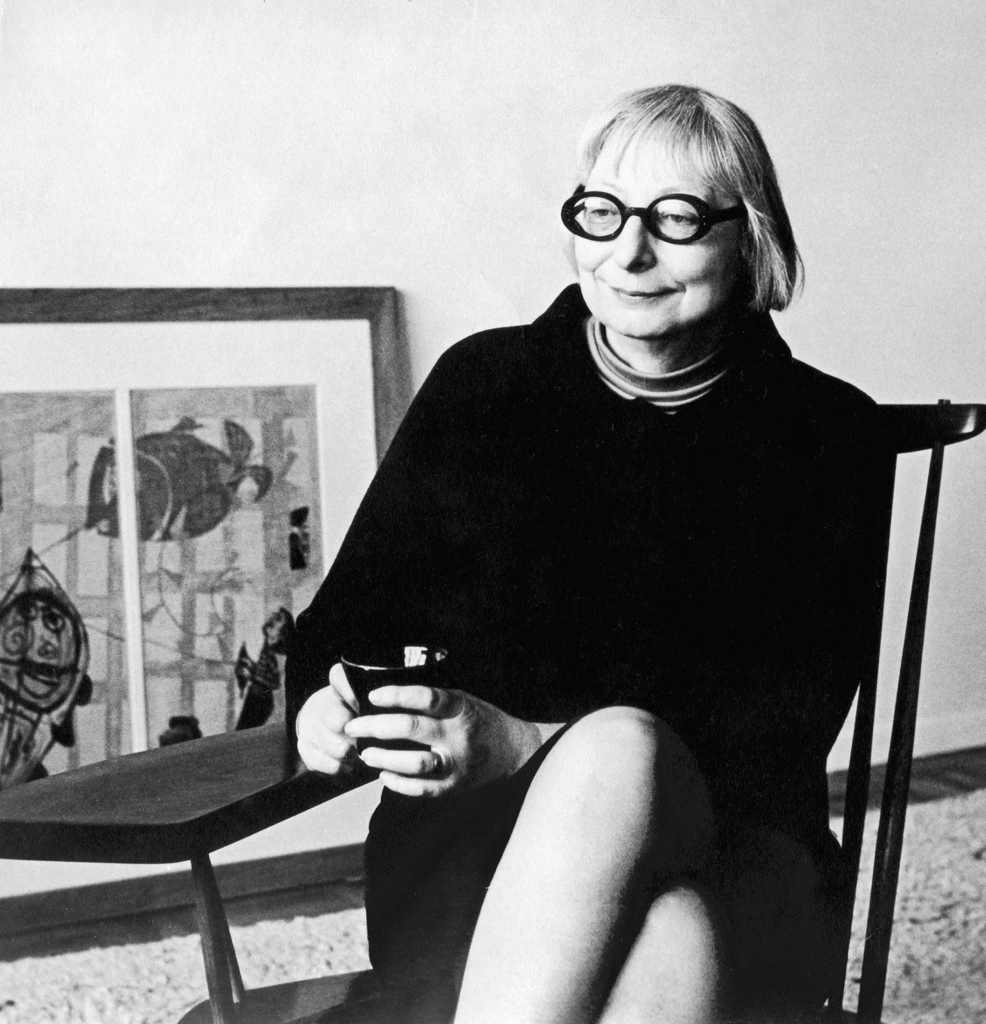 Retrato em preto e branco de Jane Jacobs